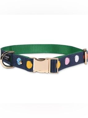 Kate Spade New York Polka Dot Dog Collar S/M Adjustable Designer Pet Collar NWT